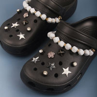 Girl Gift Croc Jibz Accessories Diy Shoes Flower Star Rhinestone Shoe Buckle Metal Crocodile Charm Designer Pumpkin Shoes