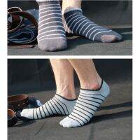 Ready Stock! Uni Horizontal Cotton Ankle ถุงเท้าผ้าฝ้ายที่มองไม่เห็น