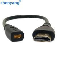 【100%-original】 20ซม. เต้ารับเครื่องเชื่อต่อสัญญาณภาพและเสียงหญิงจะสาย HDMI ตัวผู้