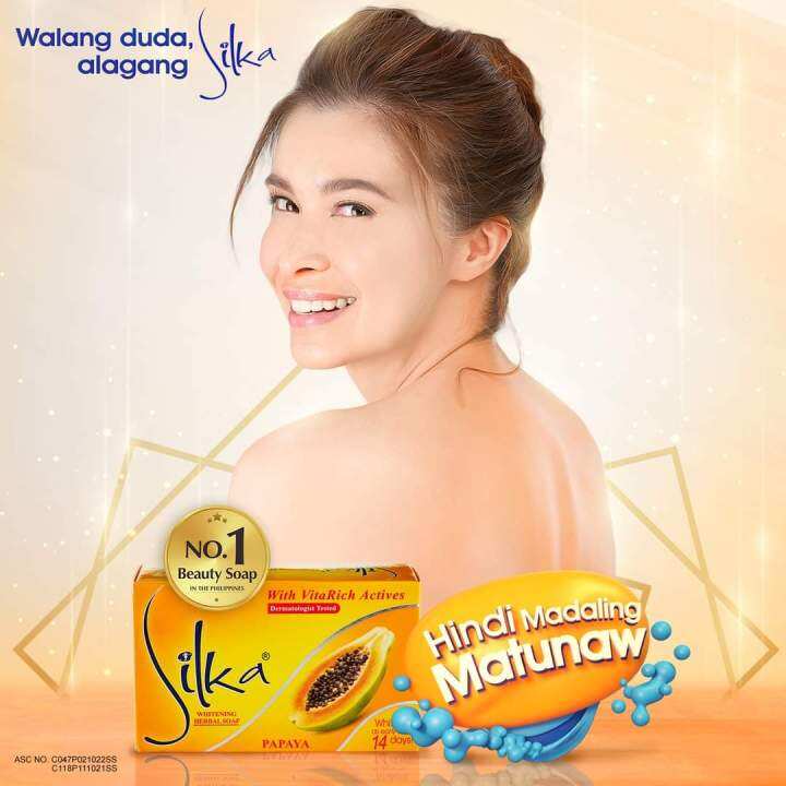 สบู่มะละกอ-ขนาด-65-135-กรัม-silka-whitening-herbal-papaya-soap-ของแท้จากประเทศฟิลิปปินส์