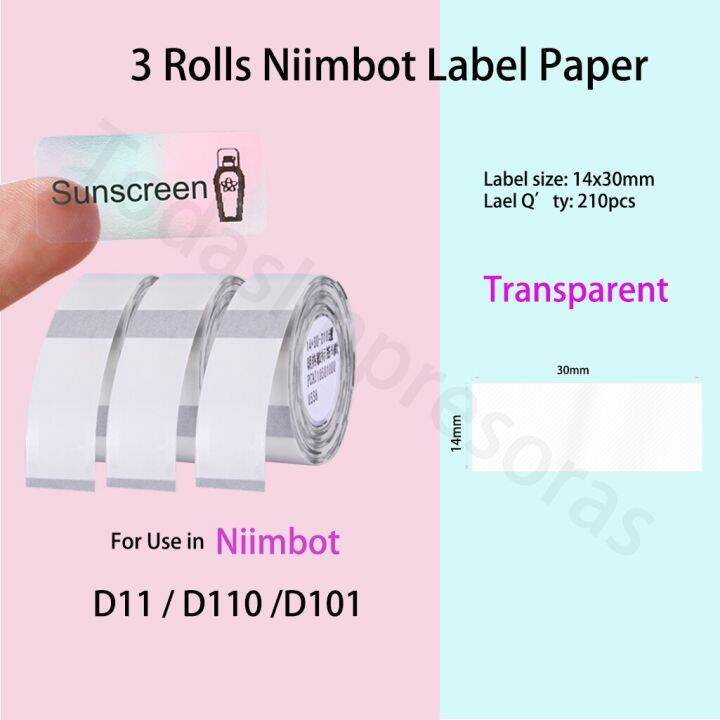 Niimbot D101 D11 D110 Transparent Label Printing Paper Adhesive Name