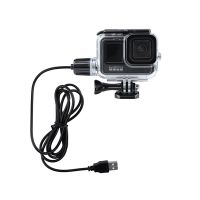 ซองกันน้ำชาร์จไฟสำหรับรถยนต์ R เคสป้องกันใต้น้ำปลอกหุ้มสำหรับ Gopro ฮีโร่9กล้องแอ็กชันสีดำ