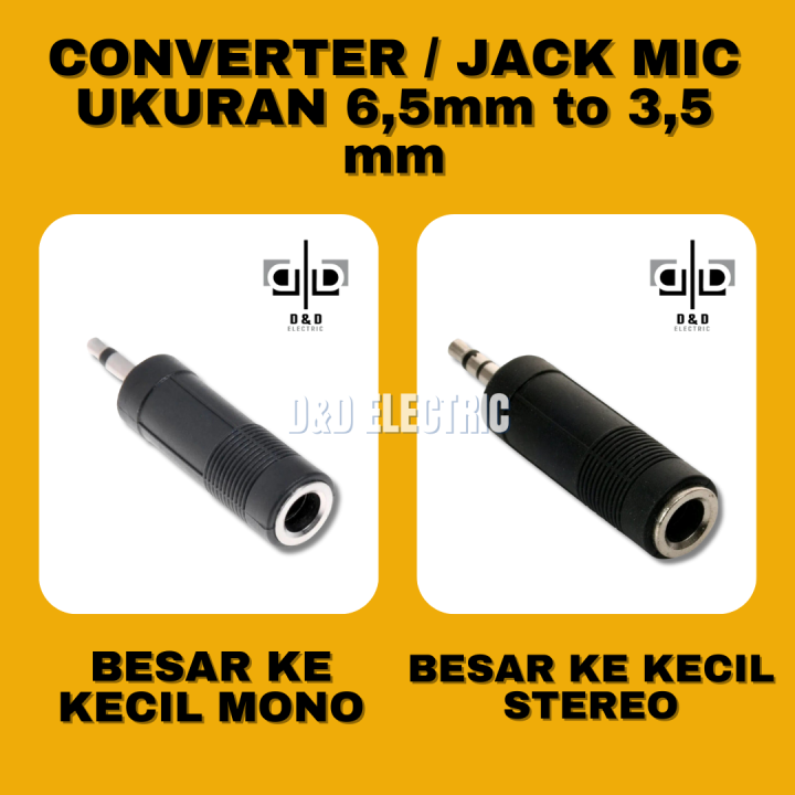 Converter Jack Mic Sambungan Besar Ke Kecil Dan Besar Ke Kecil Ukuran