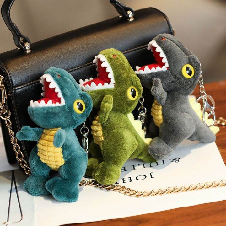 cw-new-dinosaur-plush-toys-cute-keychain-cartoon-tyrannosaurus-stuffed-toy-dolls-keychain-for-children-birthday-christmas-gift