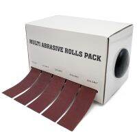 5 Roll Grits Sandpaper Dry Grinding Emery Sanding Belt Drawable Abrasive Paper Pack with Dispenser Cloth