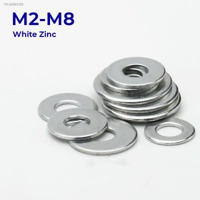 ☞ M2 M2.5 M5 M8 White Zinc Carbon Steel Ultra Thin Flat Washer Plain Gasket Rings Pad Thickness 0.5/0.8/2mm Galvanized