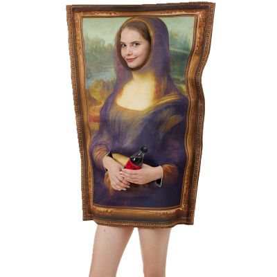 ❣ภาพจิตรกรรมฝาผนัง Eraspooky-Traje Mona Lisa Para Adulto Macão Esponja Unisex ชุดว่ายน้ำบิกินีฮาโลวีน Clássico Vestido Fantasia Carnaval