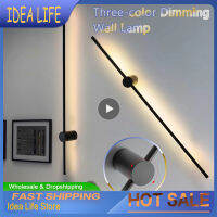 Modern Minimalist Long Stick Sconce Lights โคมไฟติดผนังลดแสงสามสี 360 °หมุนฟรีโคมไฟข้างเตียงยาว