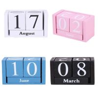 Vintage Wooden Perual Calendar Eternal Blocks Month Date Display Desktop Accessories Photography Props Home Office Decoration