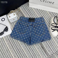 [Free Shipping] Fast Delivery 2023 Niche New A~w Full Diamond High Waisted Denim Shorts Made of Old Rhinestones Heavy Work Slim Fit Hot Pants for Women