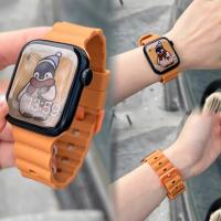 ❁❖♕ SFgbdszfbqa สายนาฬิกาข้อมือซิลิโคน สําหรับ iwatch series 8 7 6 5 SE 4 3 air layer 45 44 42 41 40 38 มม.