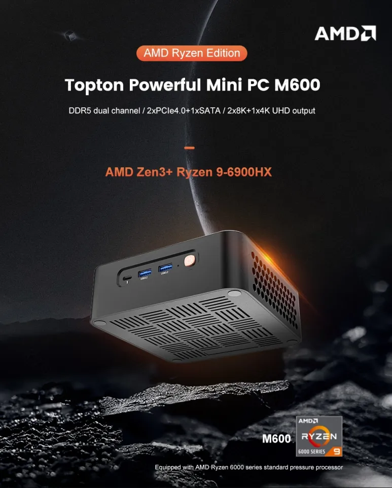 Win11 AMD Ryzen 9 Mini Gaming PC 6900HX R7 6800H DDR5 M.2 PCIE4.0 SSD Gamer  Desktop Computer 2.5G LAN HD DP Type-C Wifi6 BT5.2