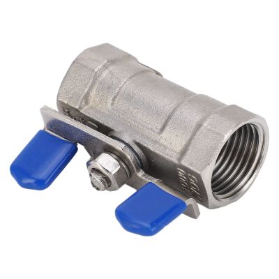 1/2in NPT DN15 Ball Valve 304 Stainless Steel Female Thread Pipe Fitting Valve with Butterfly Handle Butterfly Handle Ball Valve