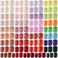 888 Pieces Colorful Short False Nails Square Artificial Fake Nail,37 Sets Full Cover Artificial Acrylic Nails