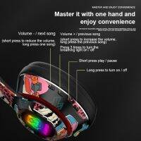 Graffiti DJ Wireless Headphones Headset Gamer With Mic For Iphone Kids PC Game BT 5.1 Earphone Support TF Card