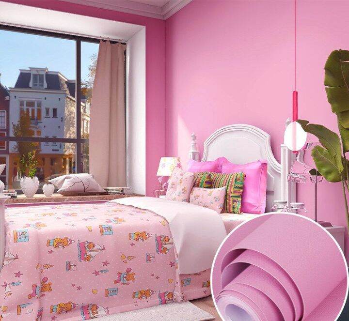 60x200cm Pink Wallpaper for Cupboard Wardrobe Table Waterproof