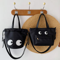 MNR758 Big Eyes Funny Bucket Nylon Cloth Bag 2023 New Spring and Summer Casual Mummy Bag Cute Tote Shoulder Bag