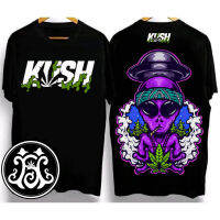 original KUSH Tผ้าฝ้าย 100% ด้านบนเสื้อ oversize ลมยอดนิยม เสื้อยืดพิมพ์ลายเอเลี่ยน เสื้อเชิ้ตลำลองผู้ชายแขนสั้น พร้อมสำหรับการจัดส่ง