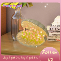 PRETTY IN PINK 1 ใช้พลังงานแบตเตอรี่ เซรามิค DIY SHELL TULIP Night Light ดอกไม้20ดอก รูปร่างดอกทิวลิป โคมไฟสำหรับนอน ของใหม่ ดอกไม้จำลอง ไฟประดับตกแต่ง ห้องนอนและห้องนอน