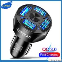 LONGB 5V 9V 12V Travel charger Fast Charge QC3.0 Car Charger Car Quick Charger Dual USB Port 4 USB Car Charger