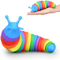 Slug Fidget Toy Colorful Toy Creative Stress Relief for Autism Children Boys Girls Gift Funny DIY Movable Fidget Slug Desk Toy