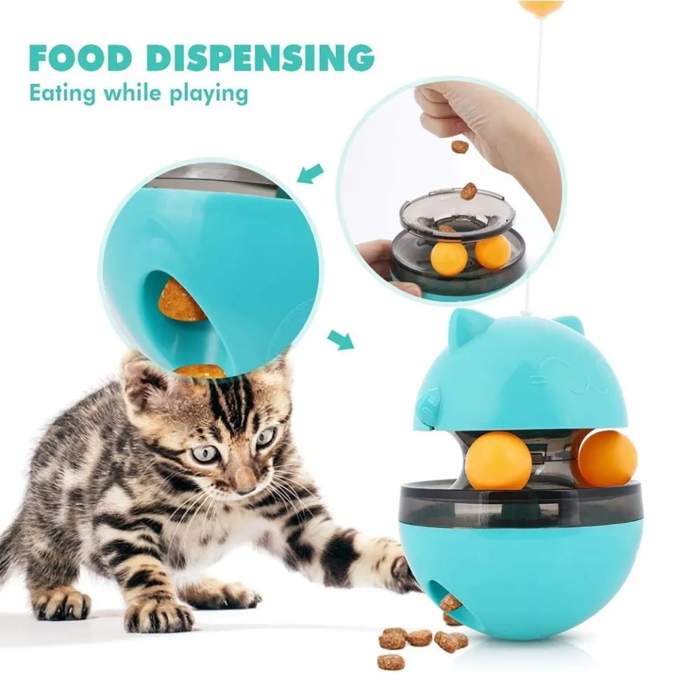 Cat Tumbler Food Dispenser Toy, Cat Puzzle Feeder, Roller