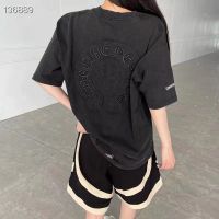 Correct Version 2023 summer new Chrome Heart embroidery Chrome Heart washed old short-sleeved womens T-shirt loose t-shirt man