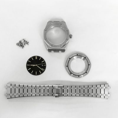 41MM NH35 Case Stainless Steel Bracelet Watchband Dial Hands Parts For Seiko AP Royal Oak NH36 Movement Replacements Accessories
