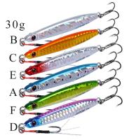 Goture 1 ชิ้น Jig 30 กรัม Slow Jigging ตกปลาเหยื่อแนวตั้ง Jigging Lure พร้อม Assist และ Treble Hook