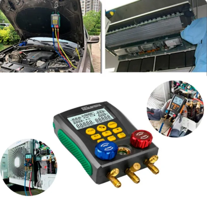 1 DY517 Refrigeration Digital Manifold Pressure Gauge Vacuum Pressure