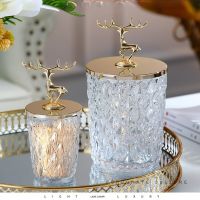 Light Luxury Glass Toothpick Holder Home Living Room Creative Toothpicks Storage Box Simple Fashion Cotton Box Snack Storage