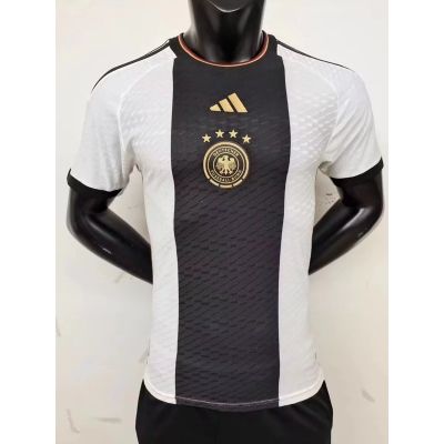 เสื้อกีฬาแขนสั้น ลายทีมชาติฟุตบอลเยอรมนี สีขาว แห้งเร็ว ไซซ์ S-XXL 2022