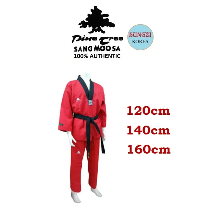 PINE TREE SANGMOOSA Martial Art Uniform (RED) Korean Taekwondo Lazada PH