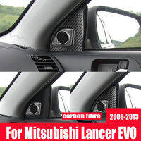 สำหรับ Mitsubishi Lancer EVO 2008-2013อุปกรณ์เสริมการปรับเปลี่ยนคาร์บอนไฟเบอร์ A-PillarTweeter สติกเกอร์ตกแต่ง Accessoire