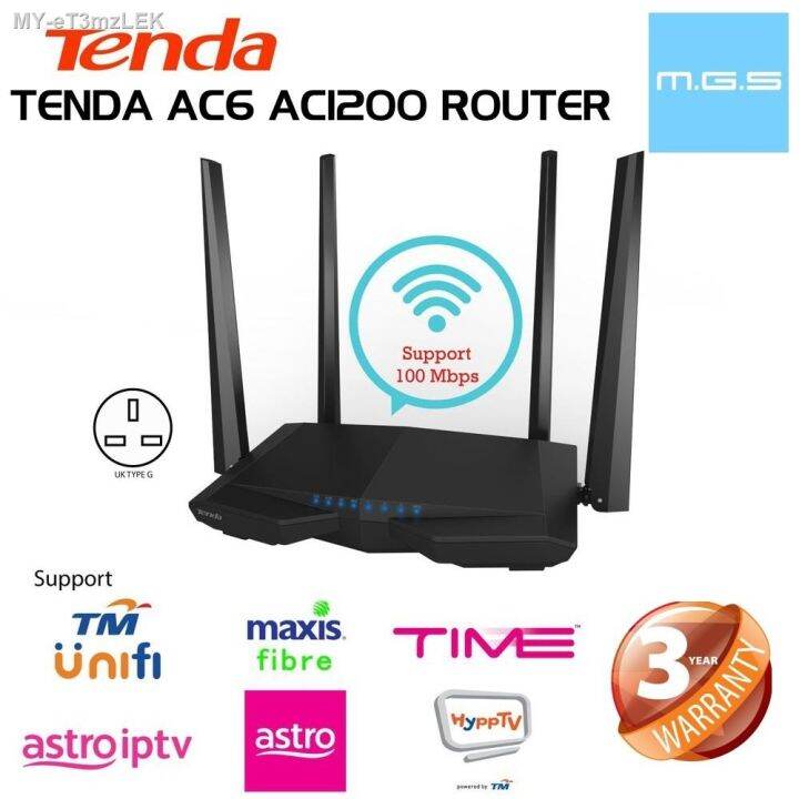 New Promo Tenda AC6 AC1200 Dual Band 5GHz 2.4GHz Wireless WiFi Router