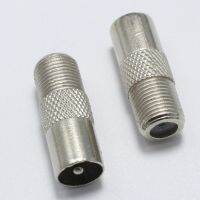 2Pcs 2 In F TV ปลั๊กตัวผู้แจ็คตัวเมียปลั๊กข้อต่อวงจรปิดเสาอากาศมุมขวา TV Coaxial Plugs Adapter Connector