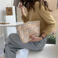 【cw】Floral Cosmetic Bag Cotton Fabric Women Make Up Storage Pouch Japan Style Zipper Cosmetic Pouch Vintage Phone Clutch Beauty Case ！