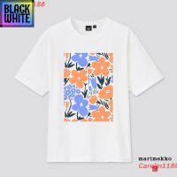 BWCB-Carelin1188 New UNIQLO เสื้อยืดสตรีคอกลมแขนสั้นพิมพ์ลาย Marimekko รับลมร้อน 440697 discount