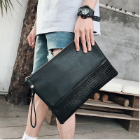 Fashion Luxury Clutches for Men Envelope Bag Alligator Leather Business Clutches Male Zipper Handbag Clutch with Shoulder Strap