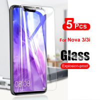 5ชิ้นแก้วสำหรับหัวเว่ย Nova 3 3i ป้องกันหน้าจอกระจกนิรภัยสำหรับหัวเว่ย Nova 3 3i 3e แก้ว2.5D ฟิล์มป้องกันรอยขีดข่วน