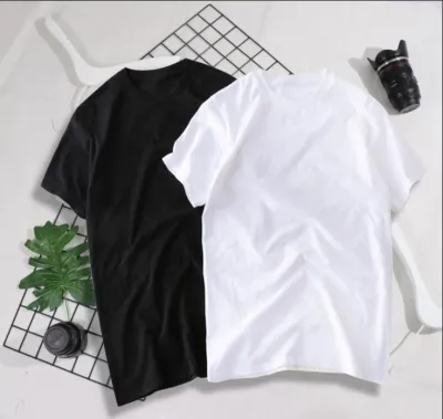 เสื้อยืดคอกลมทรง oversize เสื้อยืดแขนสั้น สีขาว ดำ ผ้ายืด ระบายอากาศ ST35