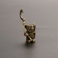 Vintage Pure Copper Robot Guard Statue Ornament Cartoon Ancient Characters Guards Miniature Figurines Desktop Decorations Crafts