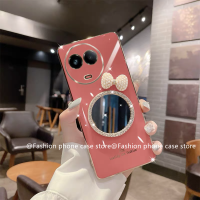 Phone Case เคส Realme11 4G 5G Realme C51 C53 NFC เคสซิลิโคนนิ่มกันตกสำหรับพร้อมกระจกแต่งหน้าไทโบว์ติดมุก2023