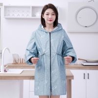 (Baixiang Flower City)  ✾♨☇ Long Sleeve Apron Female Household Catering Overalls Han Edition 2022 New Web Celebrity Waterproof Waist Kitchen Cooking Overall