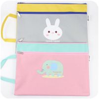 A4 Envelope To Multilayer Receive Bag Zipper Bag Canvas Paper A4 Cartoon Oxford Students Use Double Work 【AUG】