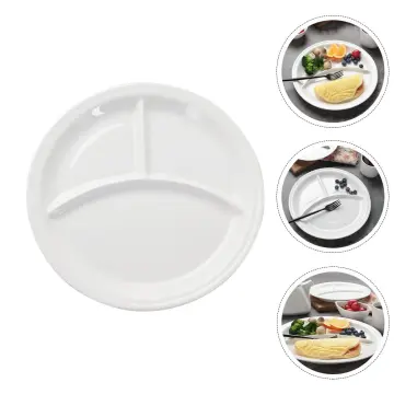 Ceramic Portion Control Diet Plate Divided Dessert Snack Serving