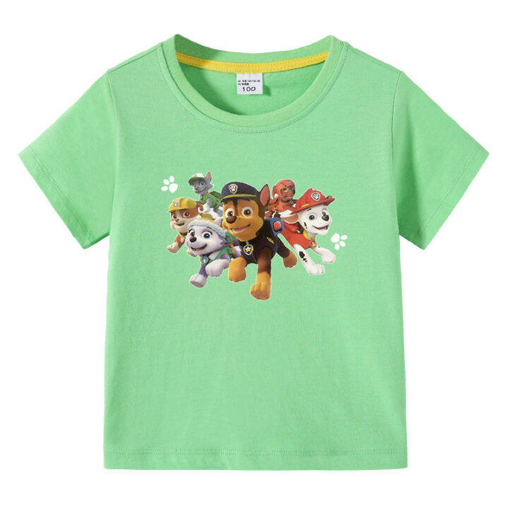 paw-patrol-เสื้อยืดแขนสั้นลายการ์ตูนสำหรับเด็ก-เสื้อซับในผ้าฝ้ายแขนสั้นเด็กชายหญิงทารกฤดูร้อน0000