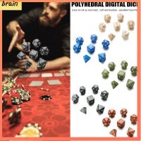 BRAIN 7Pcs/Set ของขวัญ สำหรับ TRPG DND หลายแง่มุม อุปกรณ์เสริมเกม เกมกระดาน ของเล่นเพื่อความบันเทิงยามว่าง ชุดลูกเต๋า