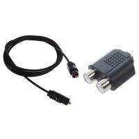 1 Pcs 3 FT 1.1M Metre Digital Fibre Optical Audio DVD Cable &amp; 1 Pcs 3.5mm Female Jack to Dual RCA Female Phono Adapter
