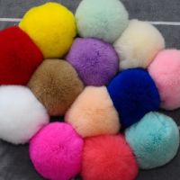 Soft Faux Rabbit Fur Keychain Plush Ball Gift Furry Key Ring HandBag School Bag Charm Pendants